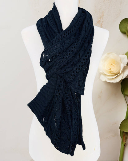 JC Sunny Fashion - Two-Way Hollow Out Open-Front Sweater/Scarf