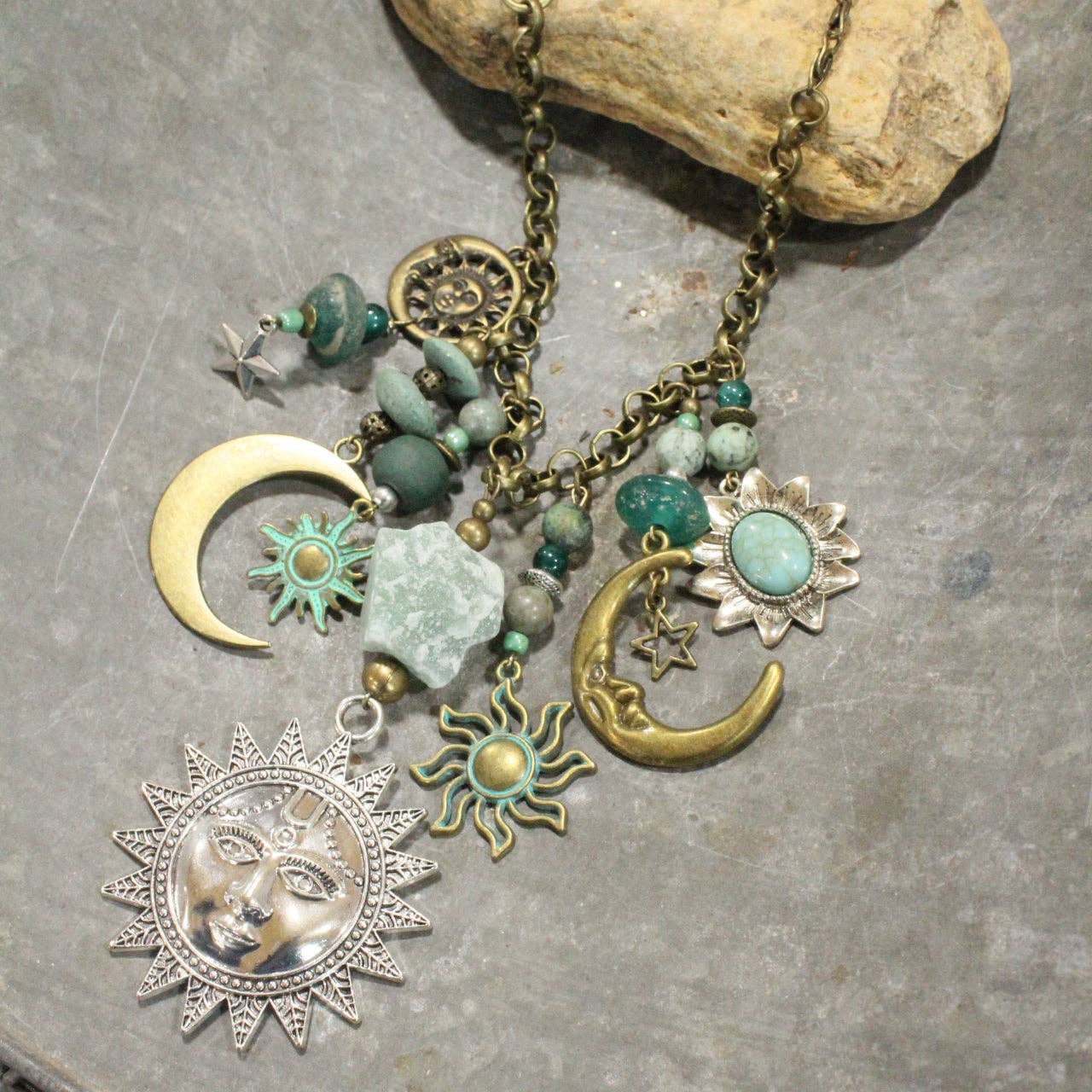 The Primitive Peddler, Inc. - Day &amp; Night Bronze Charmed Necklace