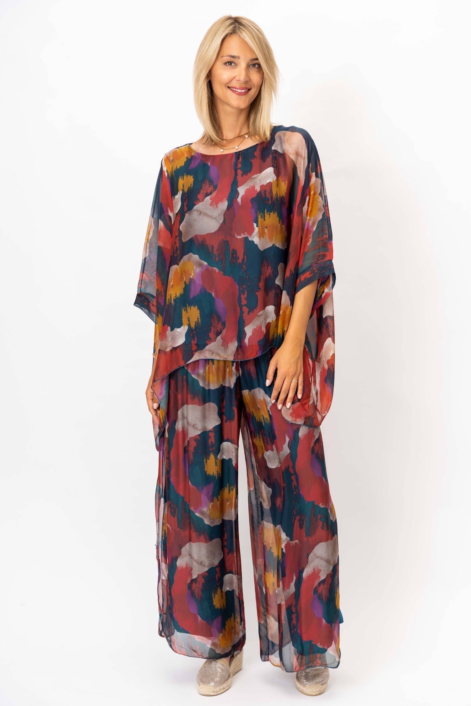 Look Mode Usa - Women Printed Silk Kaftan
