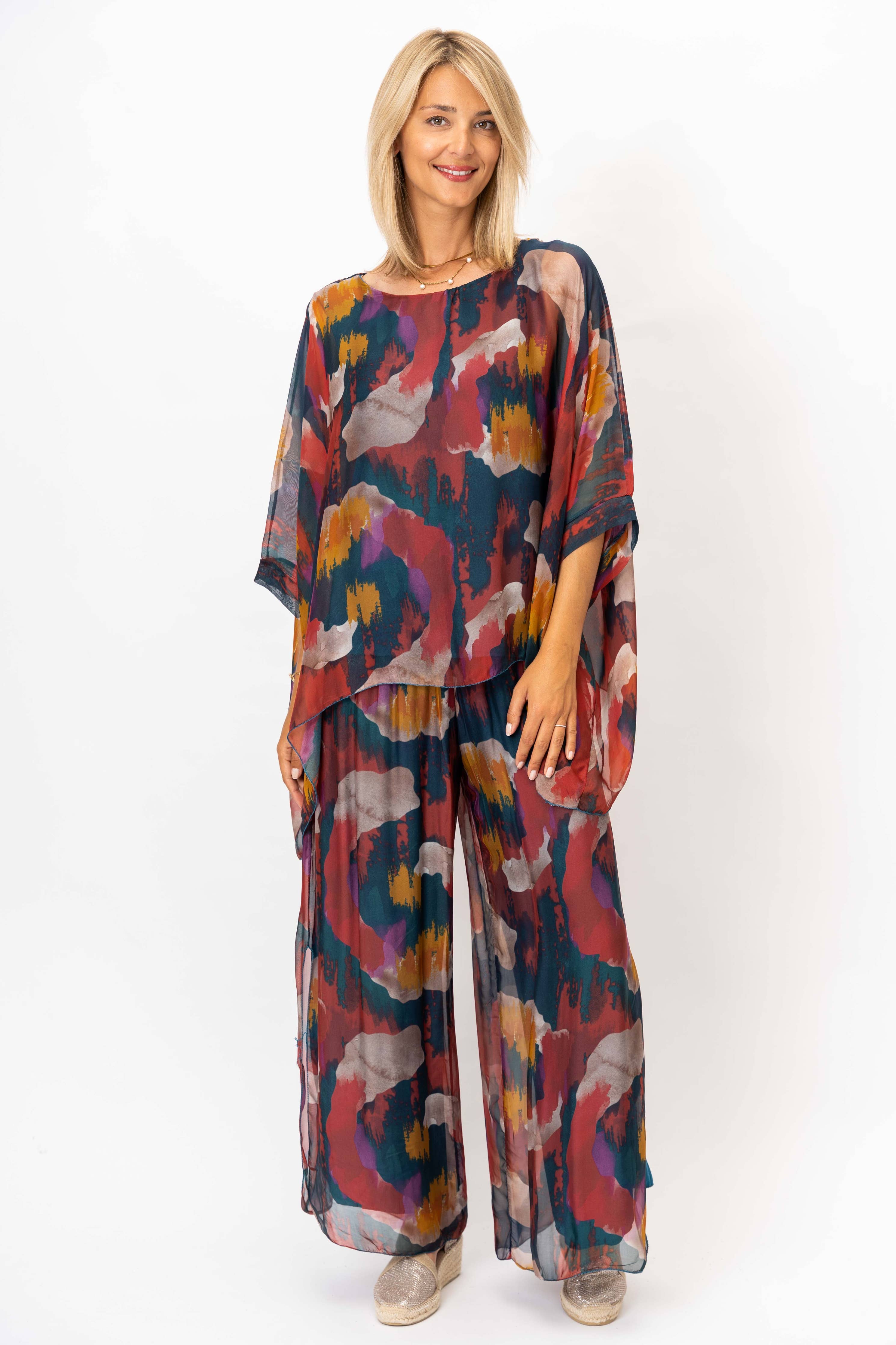 Look Mode Usa - Women Printed Silk Kaftan