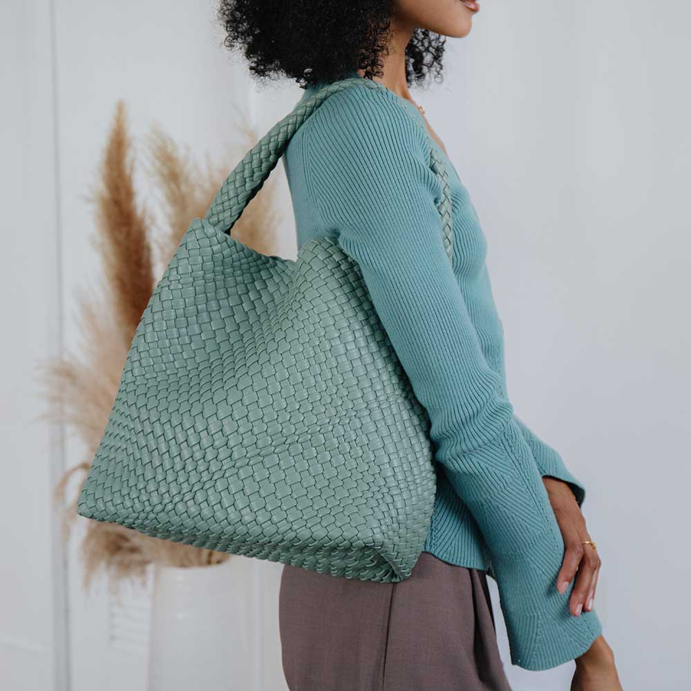 Melie Bianco - Johanna LT Teal Recycled Vegan Shoulder Bag