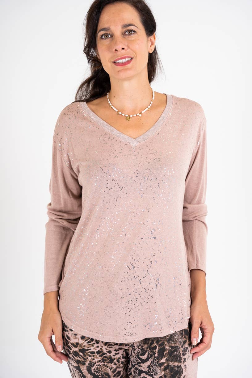 Look Mode Usa OUTLET - Shimmer Long Sleeve Shirt